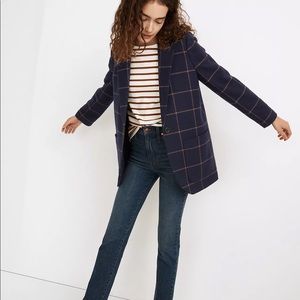 (NWOT) Madewell Larsen Windowpane Navy Blazer